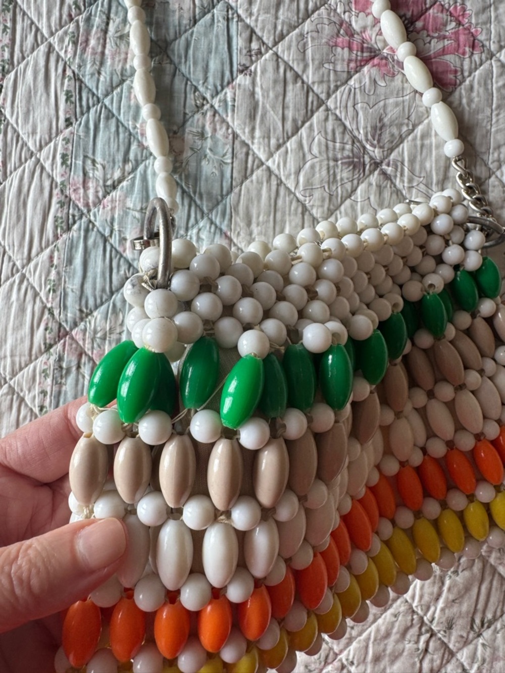 Vintage Safco Beaded Handbag Colorful Bubble Bead Purse 60s Japan Style - Picture 11 of 16